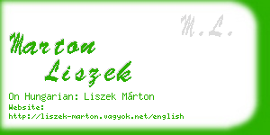 marton liszek business card