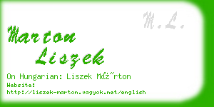 marton liszek business card